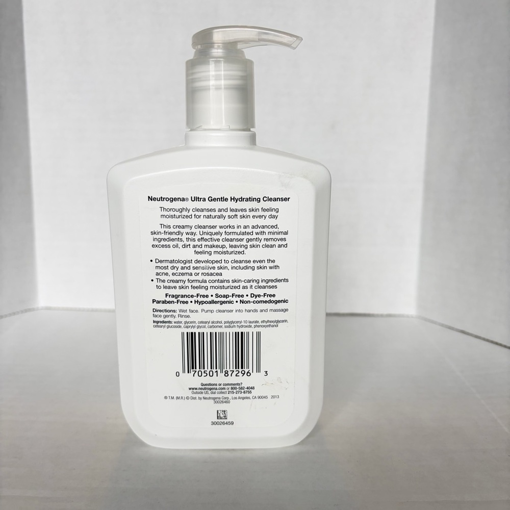 New Discontinued Neutrogena Ultra Gentle Hydrating Cleanser Creamy Formula 12 oz - Picture 4 of 8